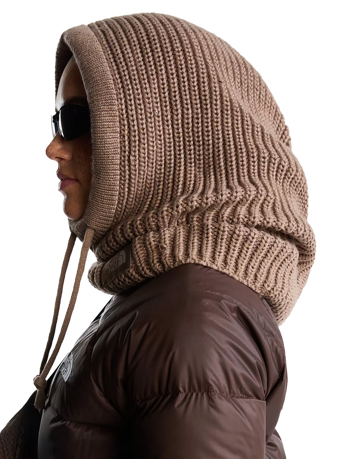 Light brown apres knit hood beanie THE NORTH FACE