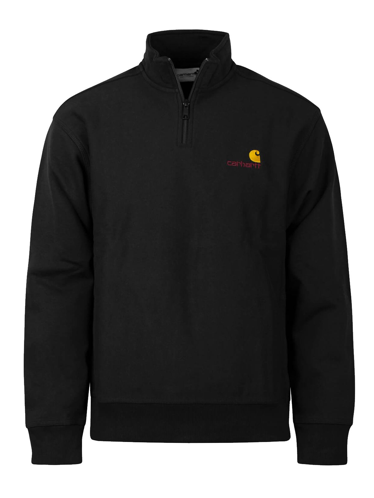 Felpa con zip american script nera