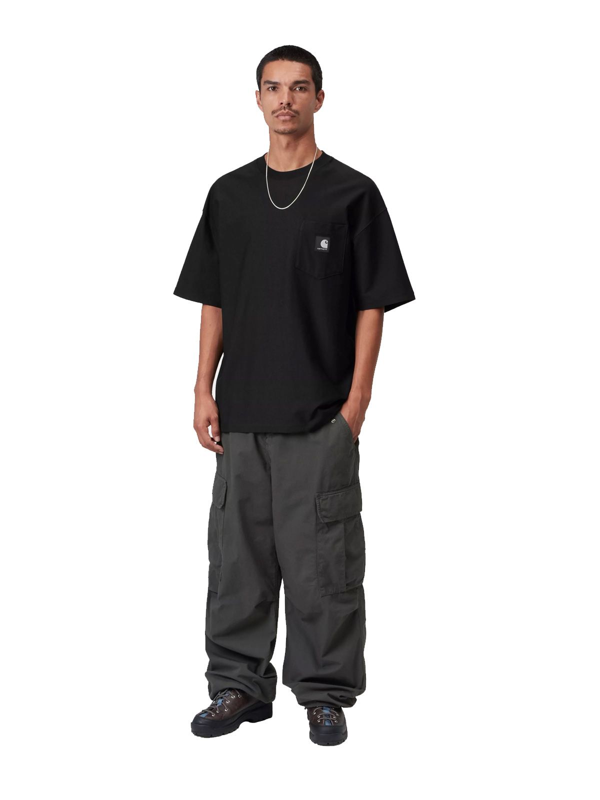 Black loose pocket t-shirt CARHARTT WIP
