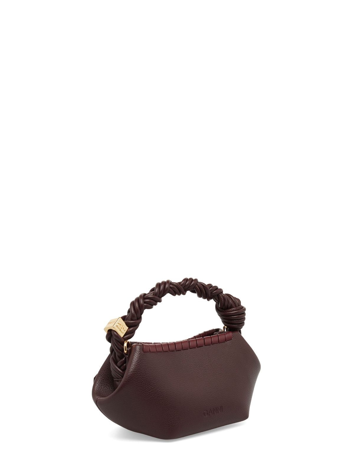 Bitter chocolate bou mini tressé bag GANNI