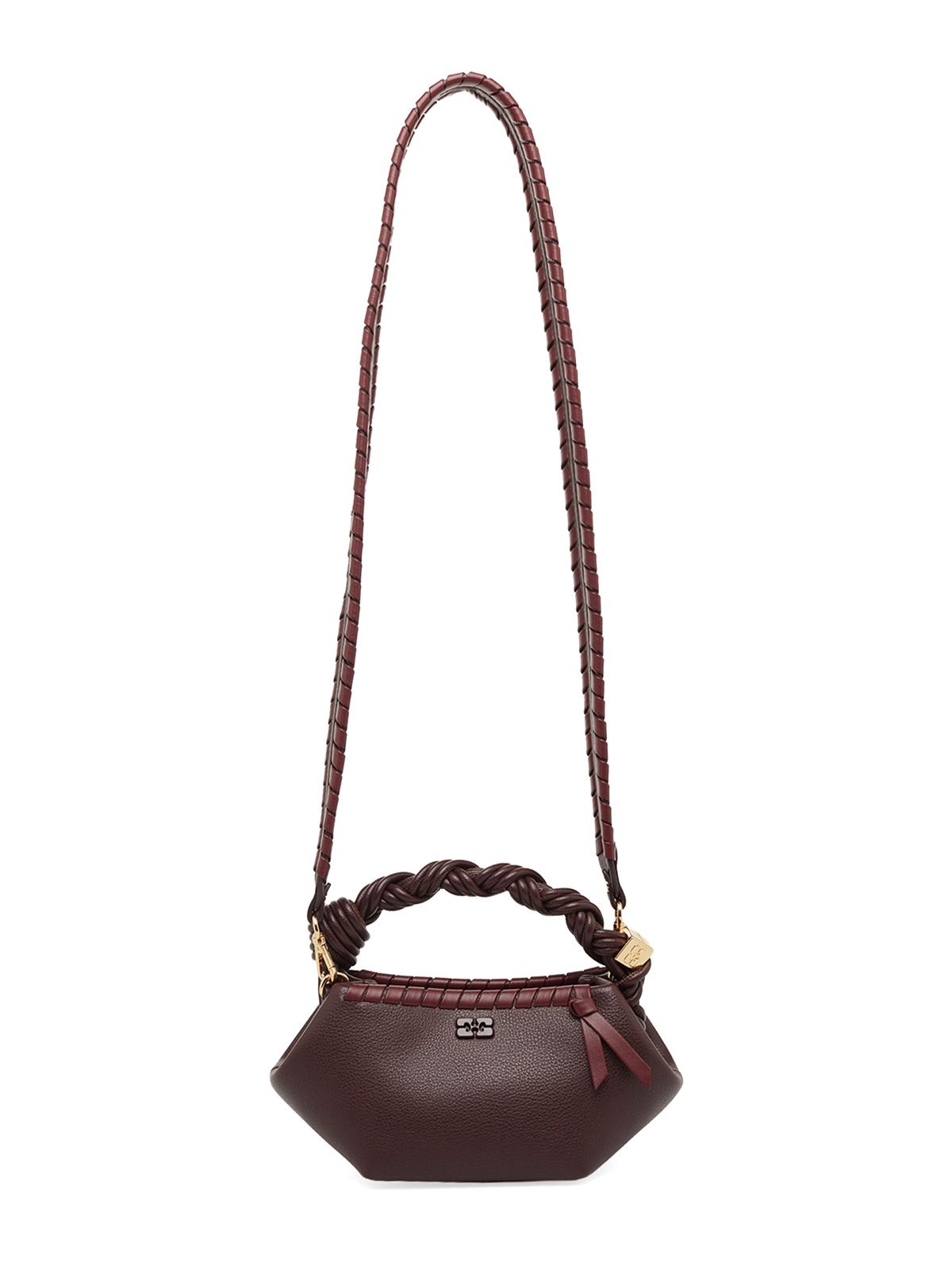 Bitter chocolate bou mini tressé bag GANNI