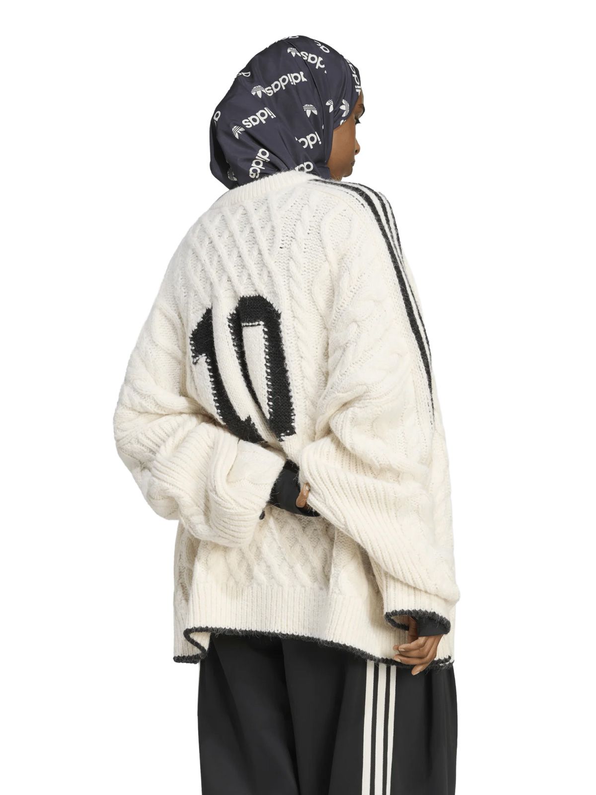 Felpa a trecce bianca ADIDAS ORIGINALS