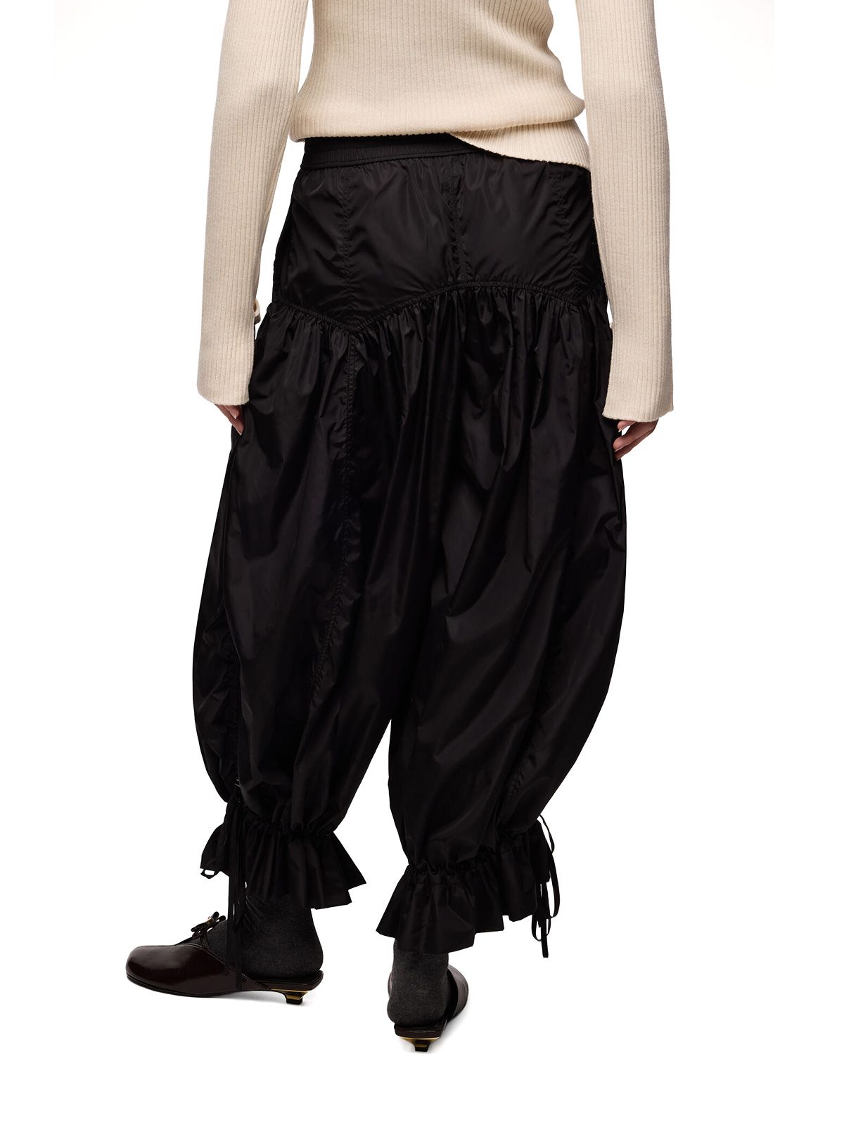Pantaloni in nylon ultraleggeri a palloncino neri GANNI