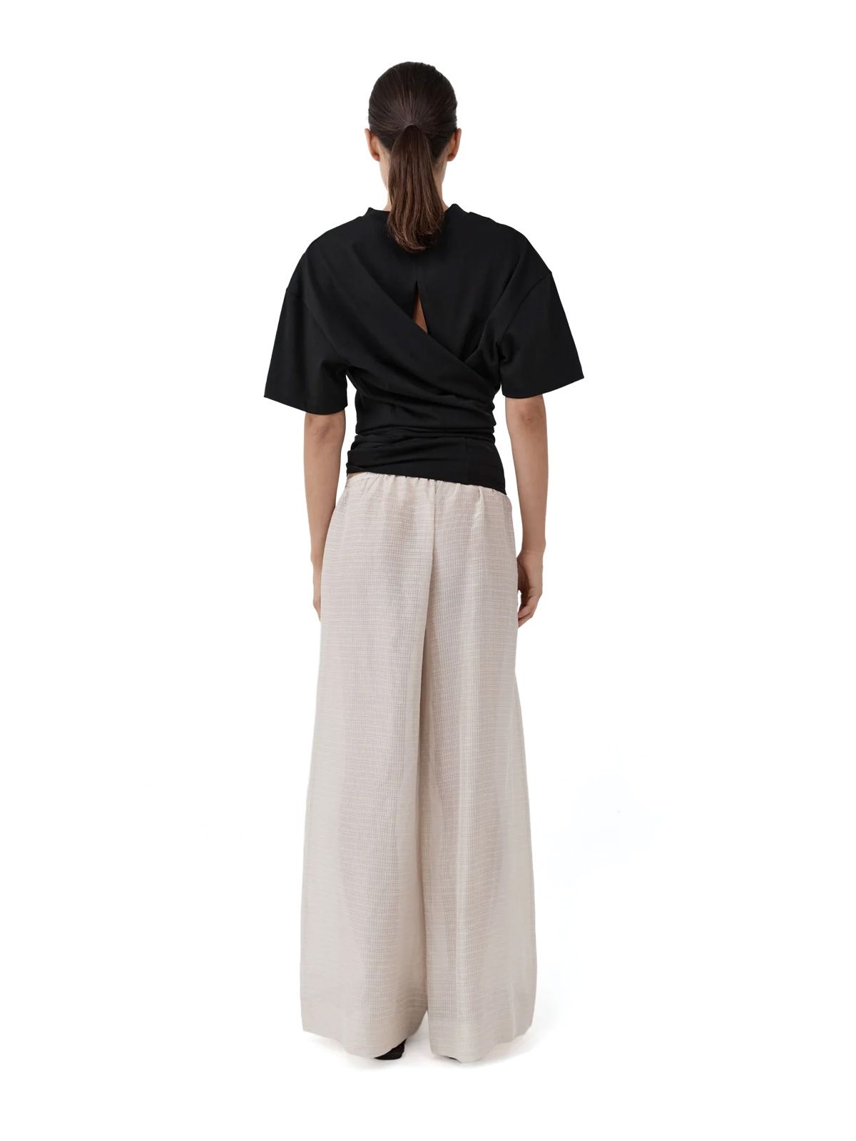 Black jersey split back tee ST. AGNI