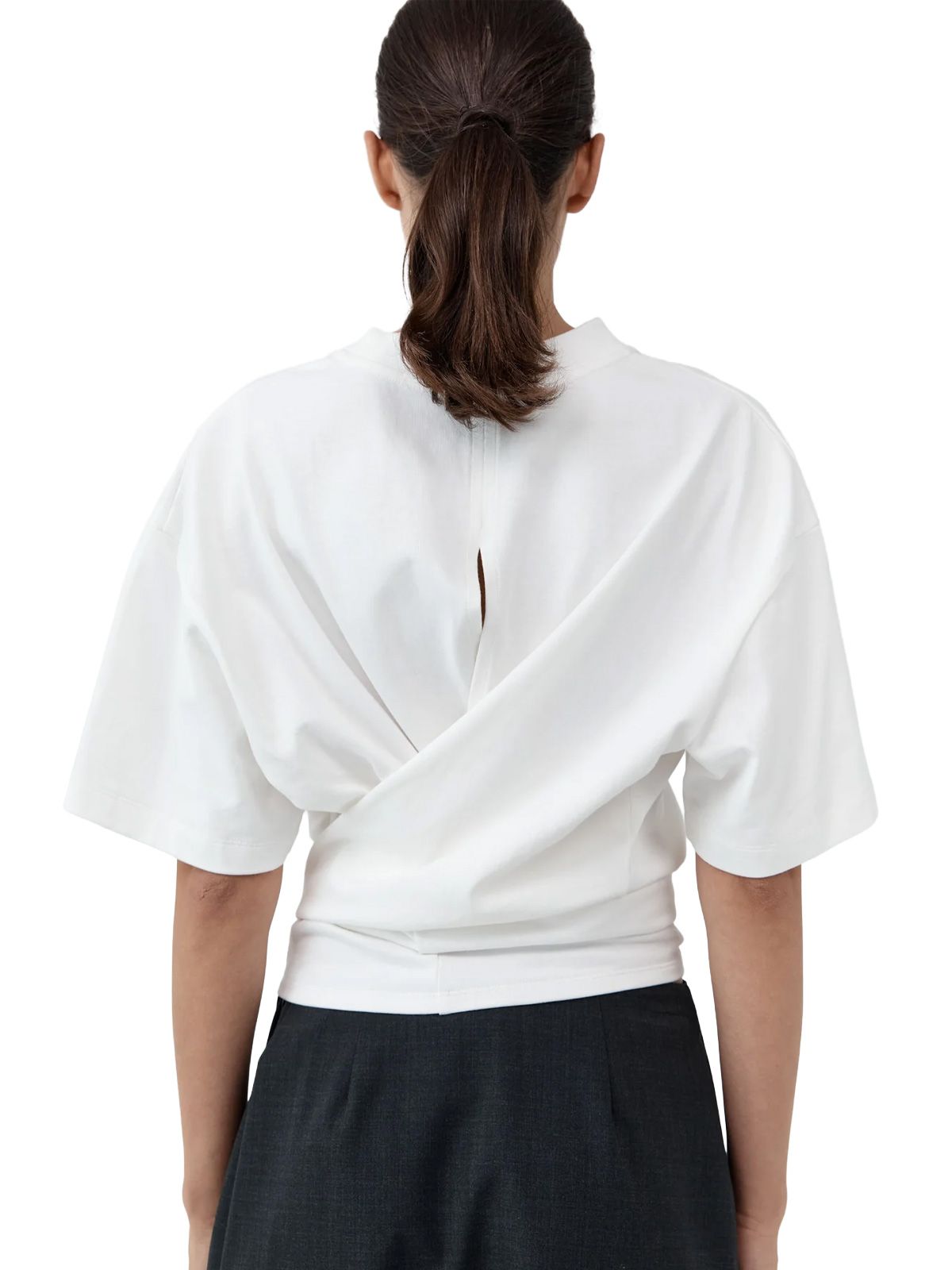 Off white jersey split back t-shirt ST. AGNI