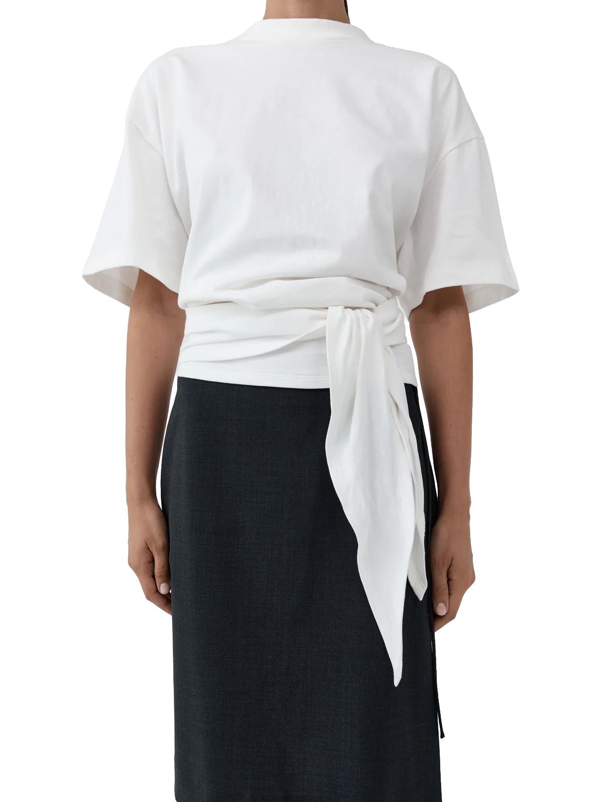 Off white jersey split back t-shirt ST. AGNI