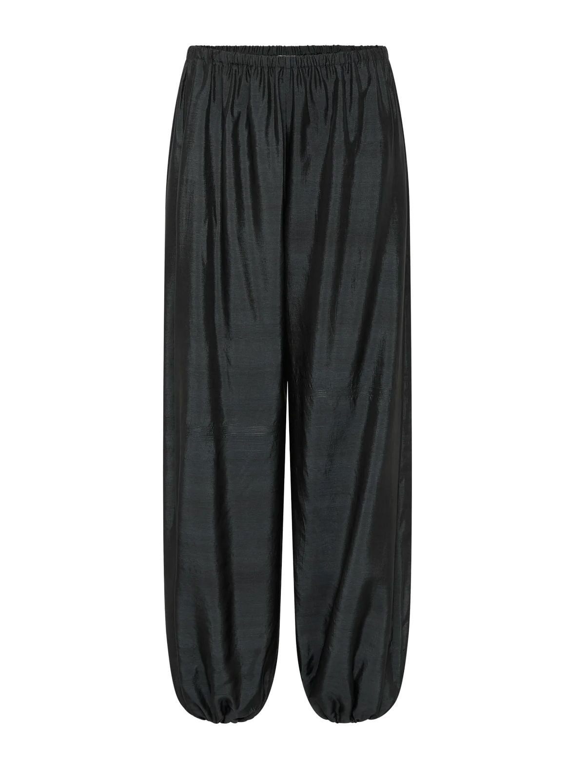 Washed black silk balloon pants