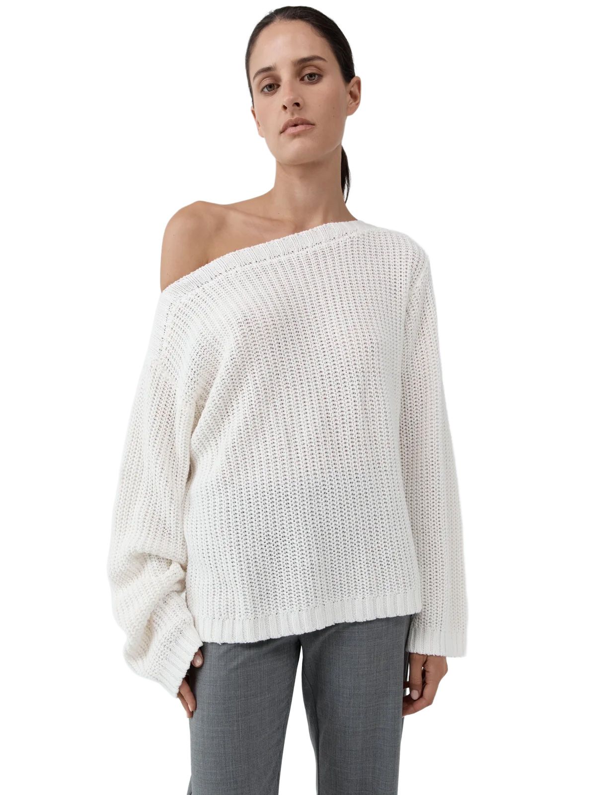 Off white relaxed bateau jumper ST. AGNI