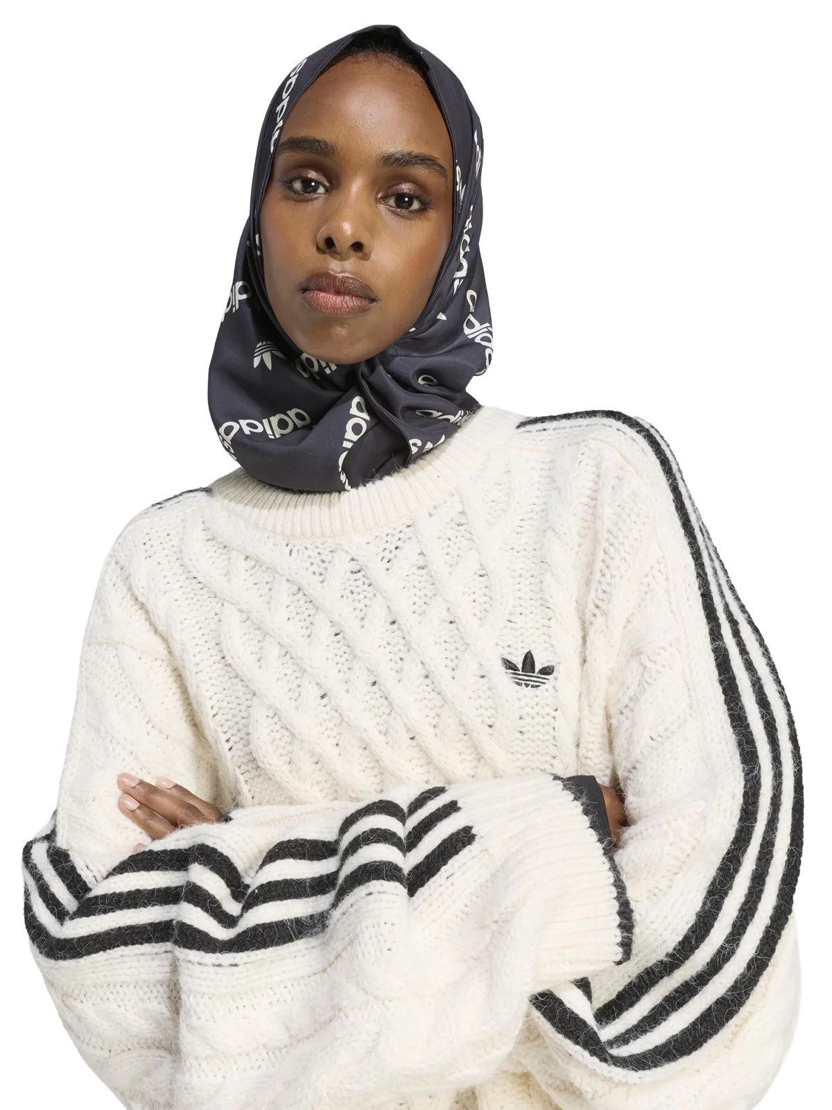 Felpa a trecce bianca ADIDAS ORIGINALS