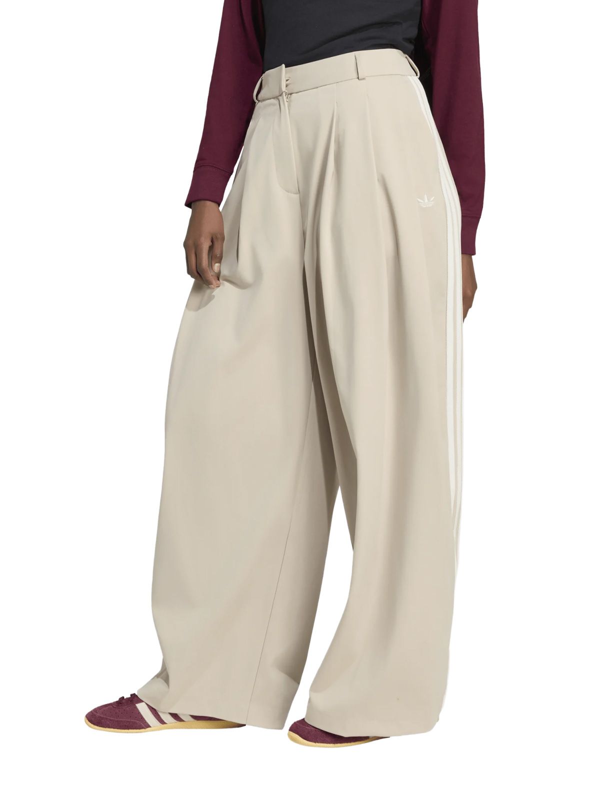 Khaki pleated pants ADIDAS ORIGINALS