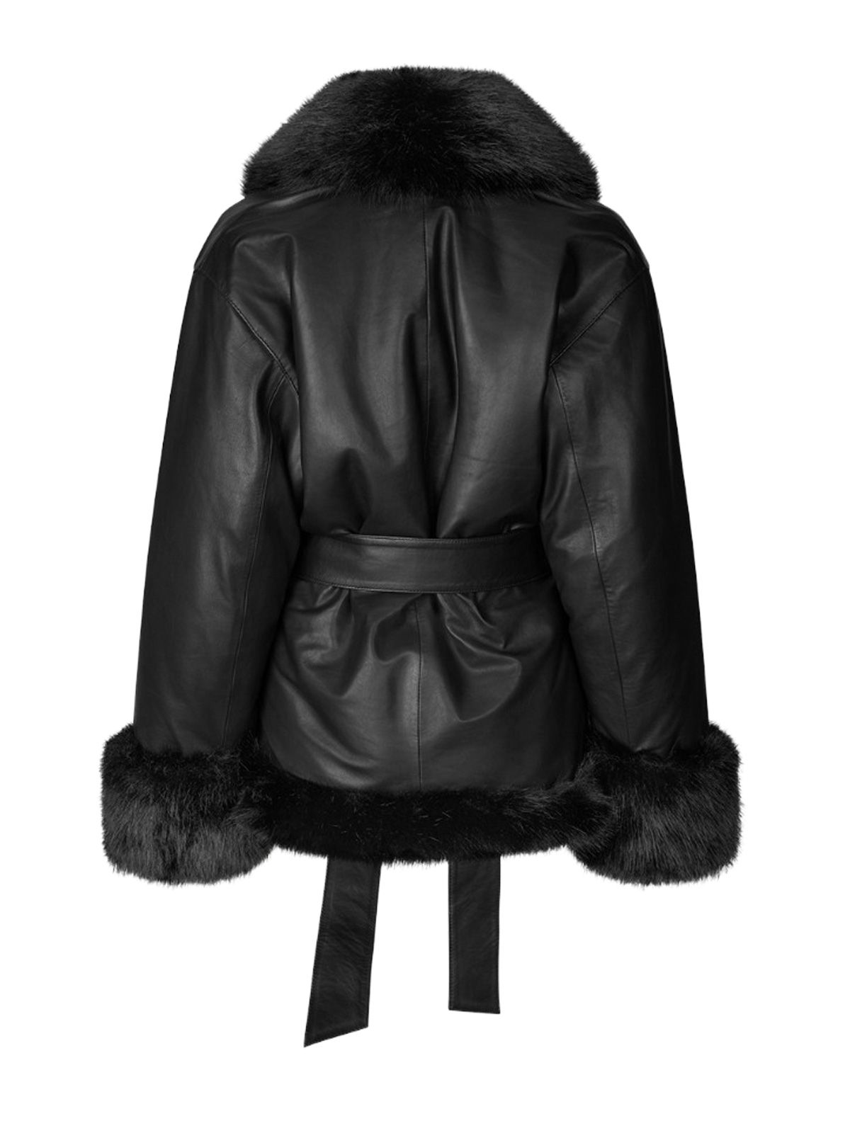 Black bonded leather jacket ROTATE
