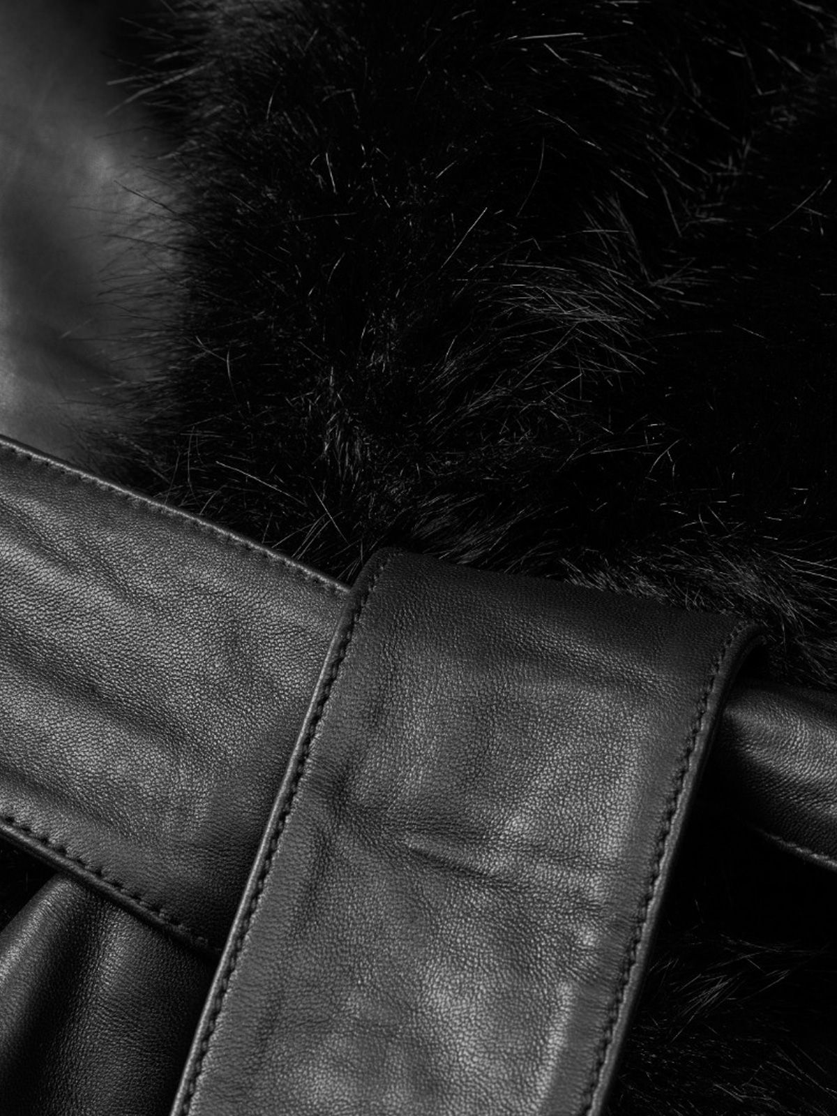 Black bonded leather jacket ROTATE