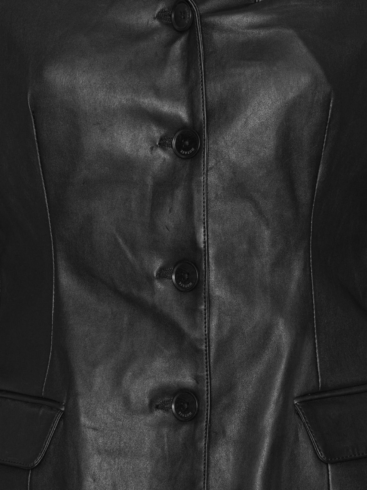 Black fitted leather blazer ROTATE
