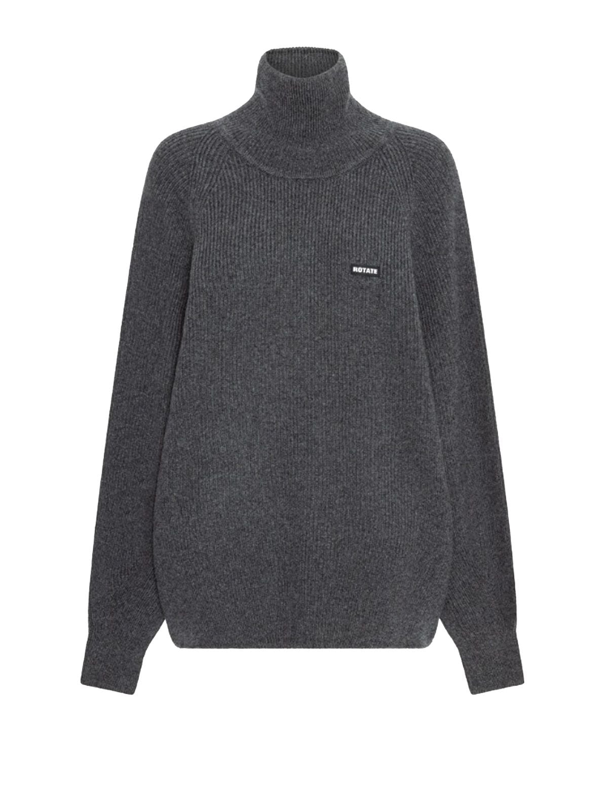 Grey knit highneck jumper