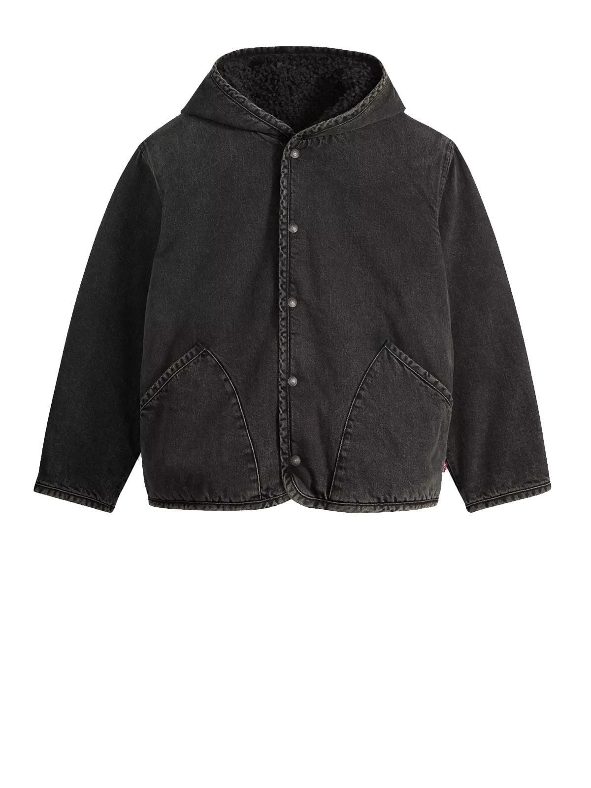 Giacca con cappuccio deck sherpa nera