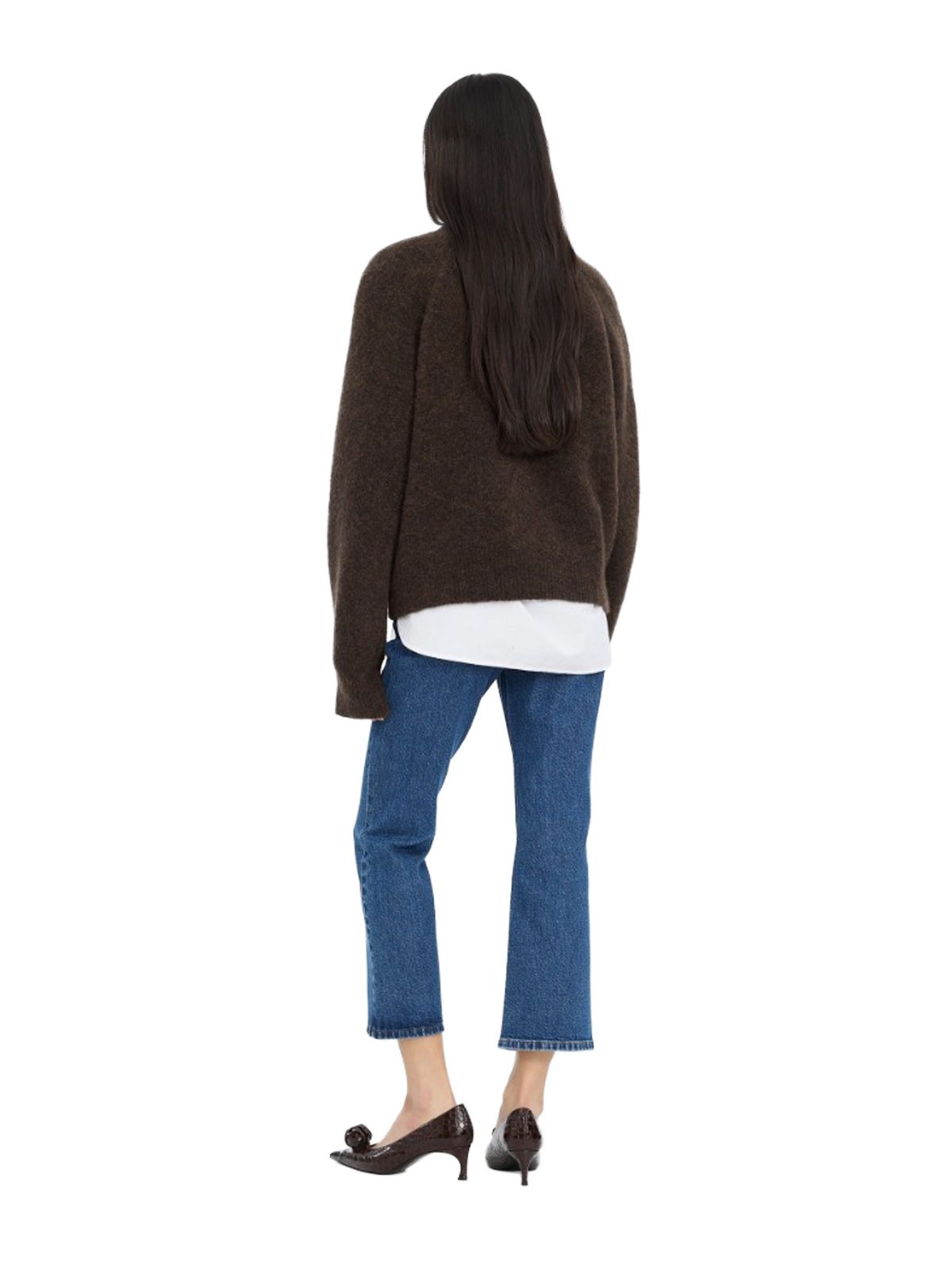 Brown knit flower jumper ROTATE