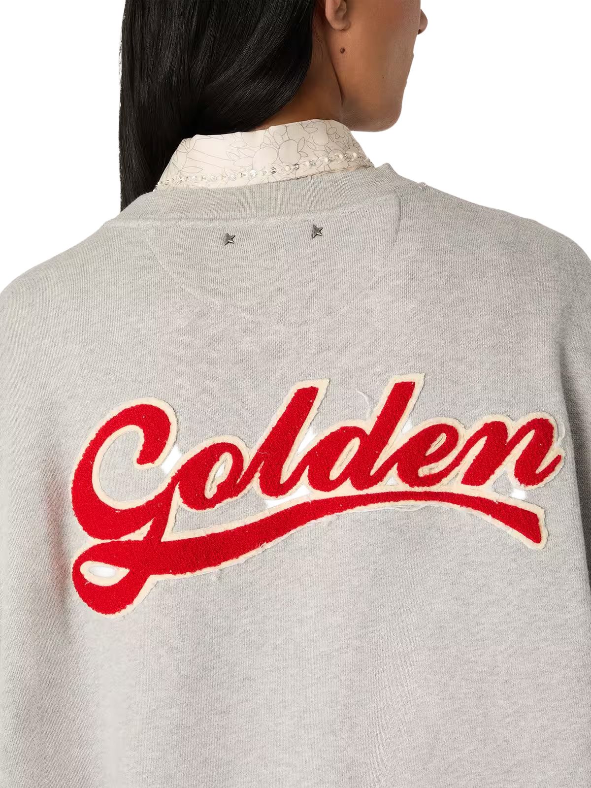 Grey journey oversize crewneck sweatshirt GOLDEN GOOSE