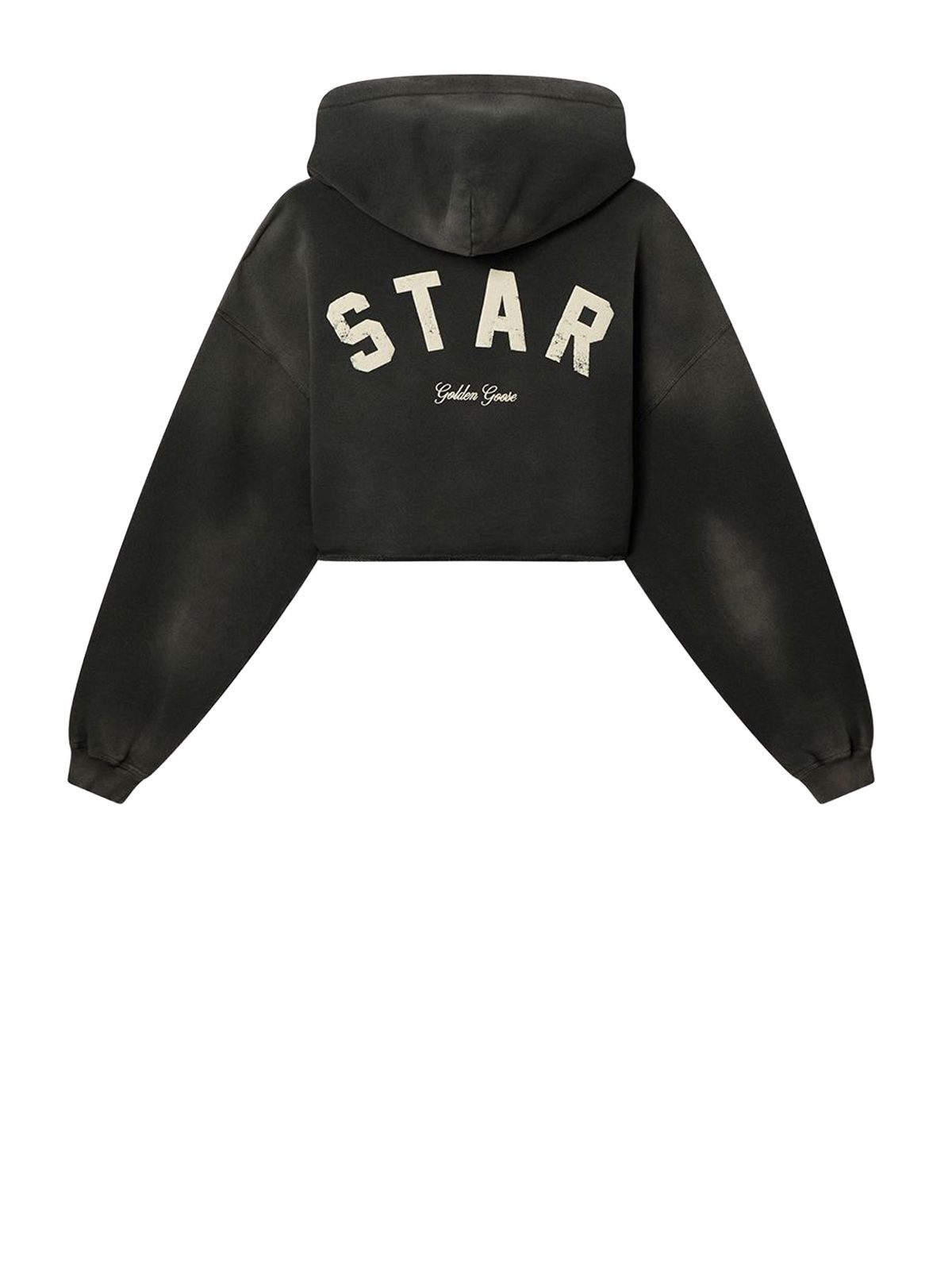 Grey star oversize cropped hoodie GOLDEN GOOSE