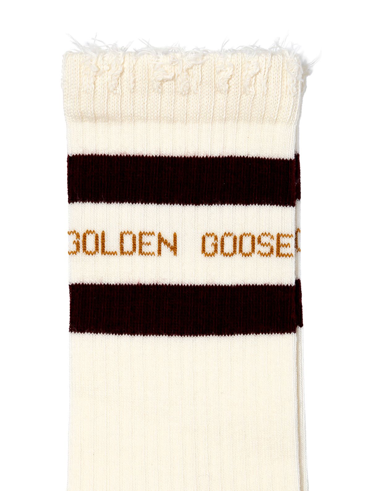White burgundy high rib socks GOLDEN GOOSE