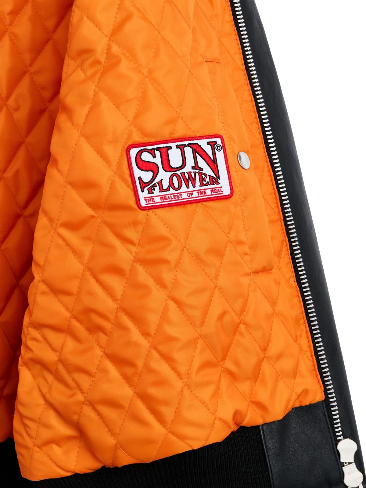 Black leather flight jacket SUNFLOWER