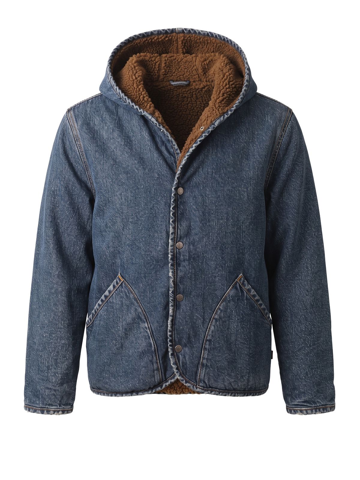 Blue deck hoodie sherpa jacket