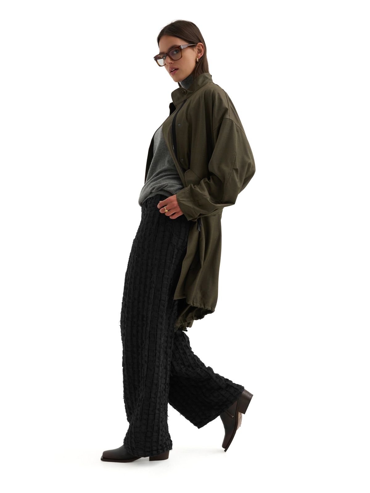 Black bethany bull stripe jeans HAIKURE