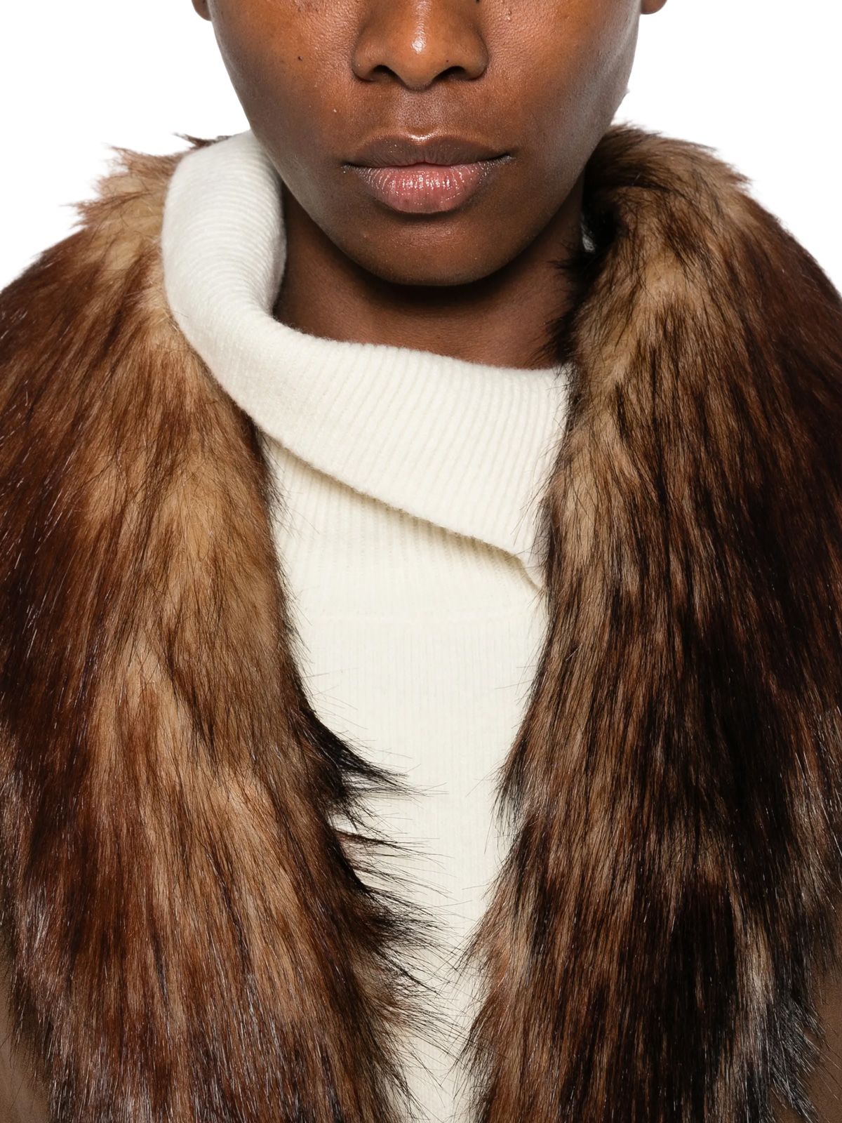 Brown ecofur MM6 MAISON MARGIELA