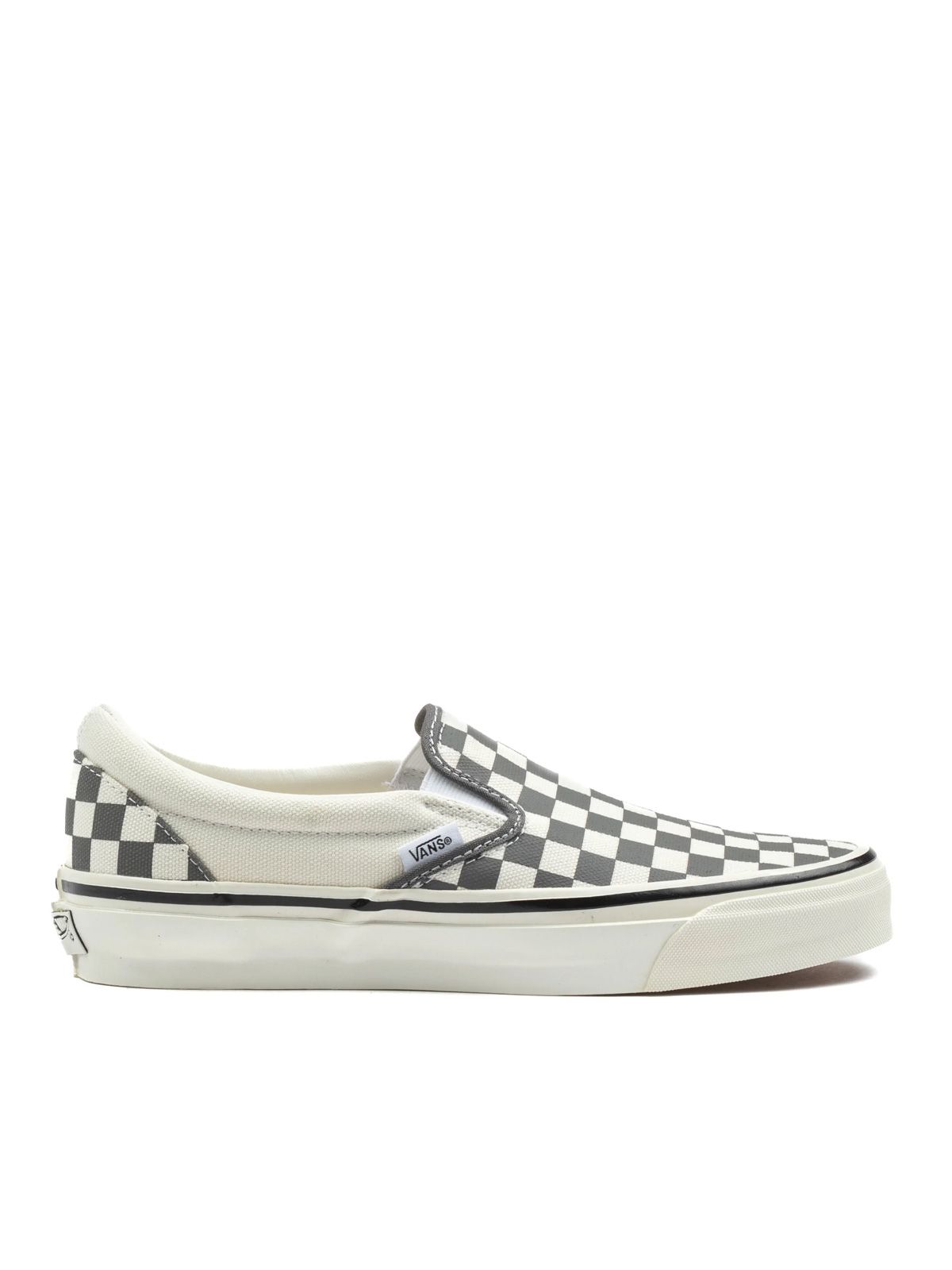 Grey check classic slip on sneakers