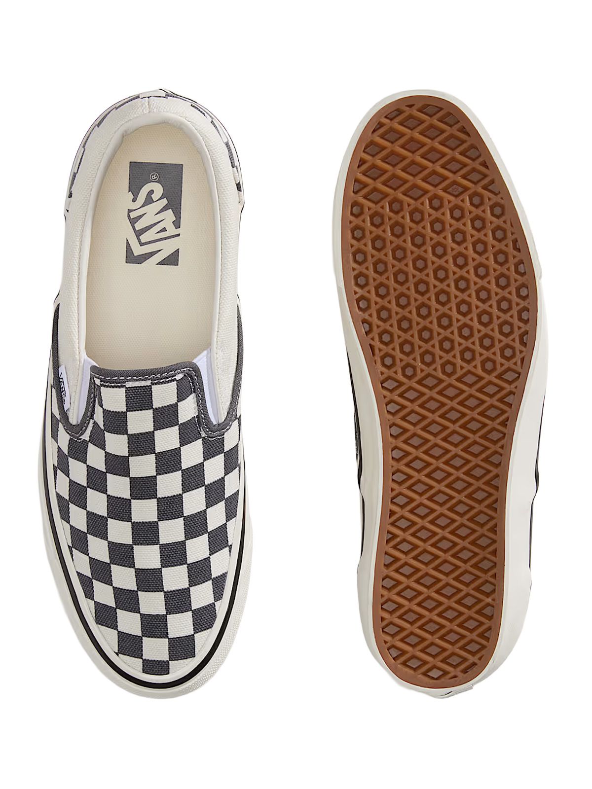 Grey check classic slip on sneakers VANS