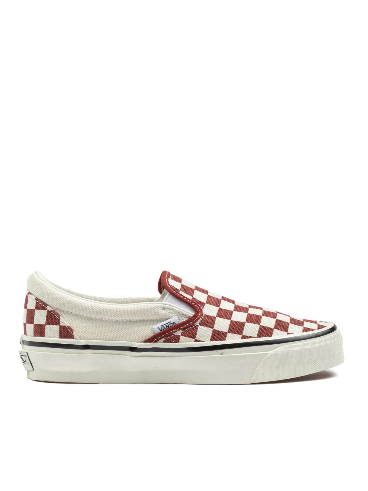 Red check classic slip on sneakers
