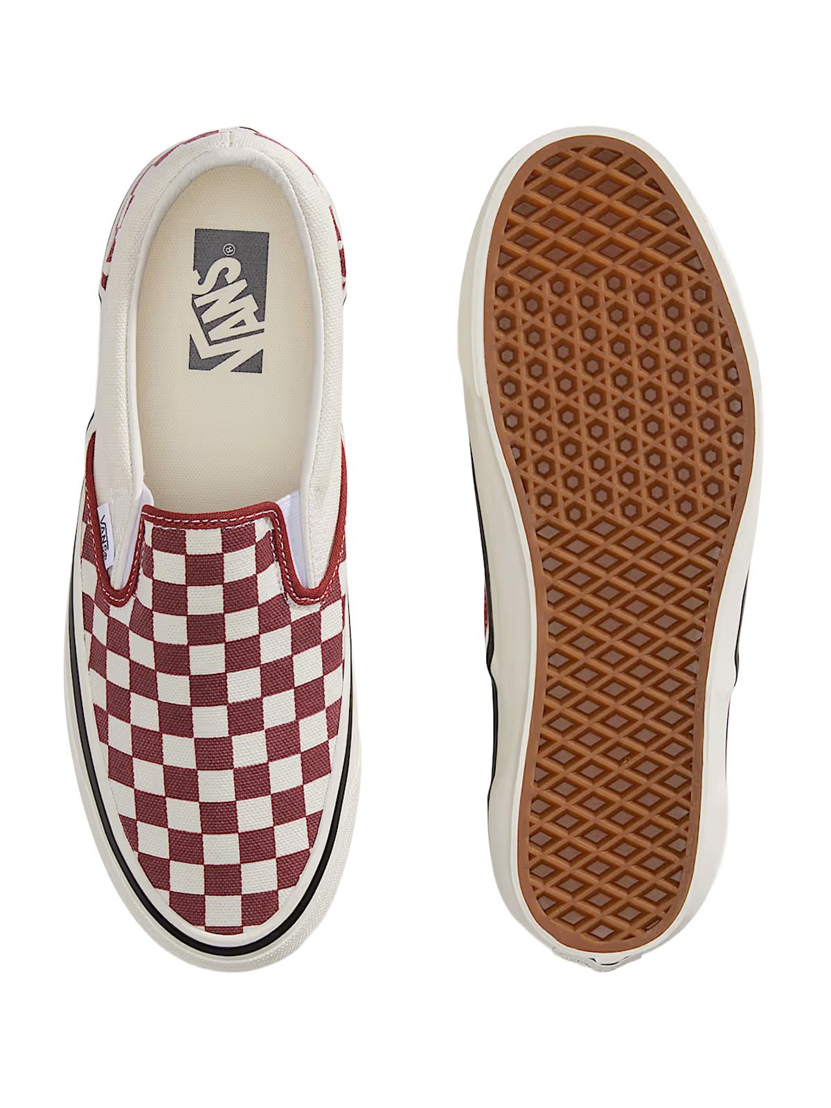 Red check classic slip on sneakers VANS