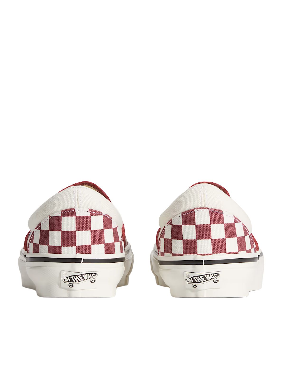 Red check classic slip on sneakers VANS