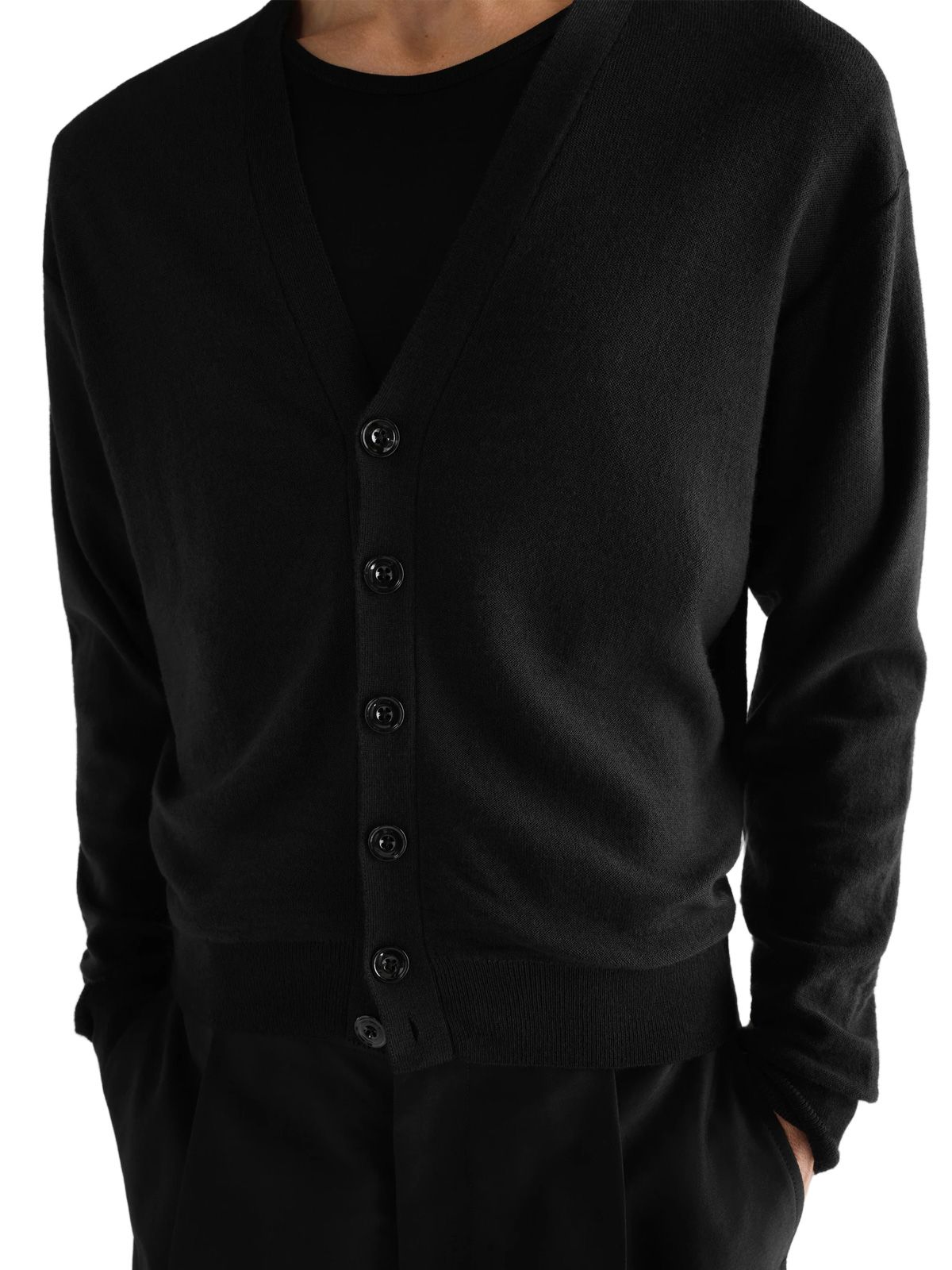 Black relaxed twisted cardigan LEMAIRE