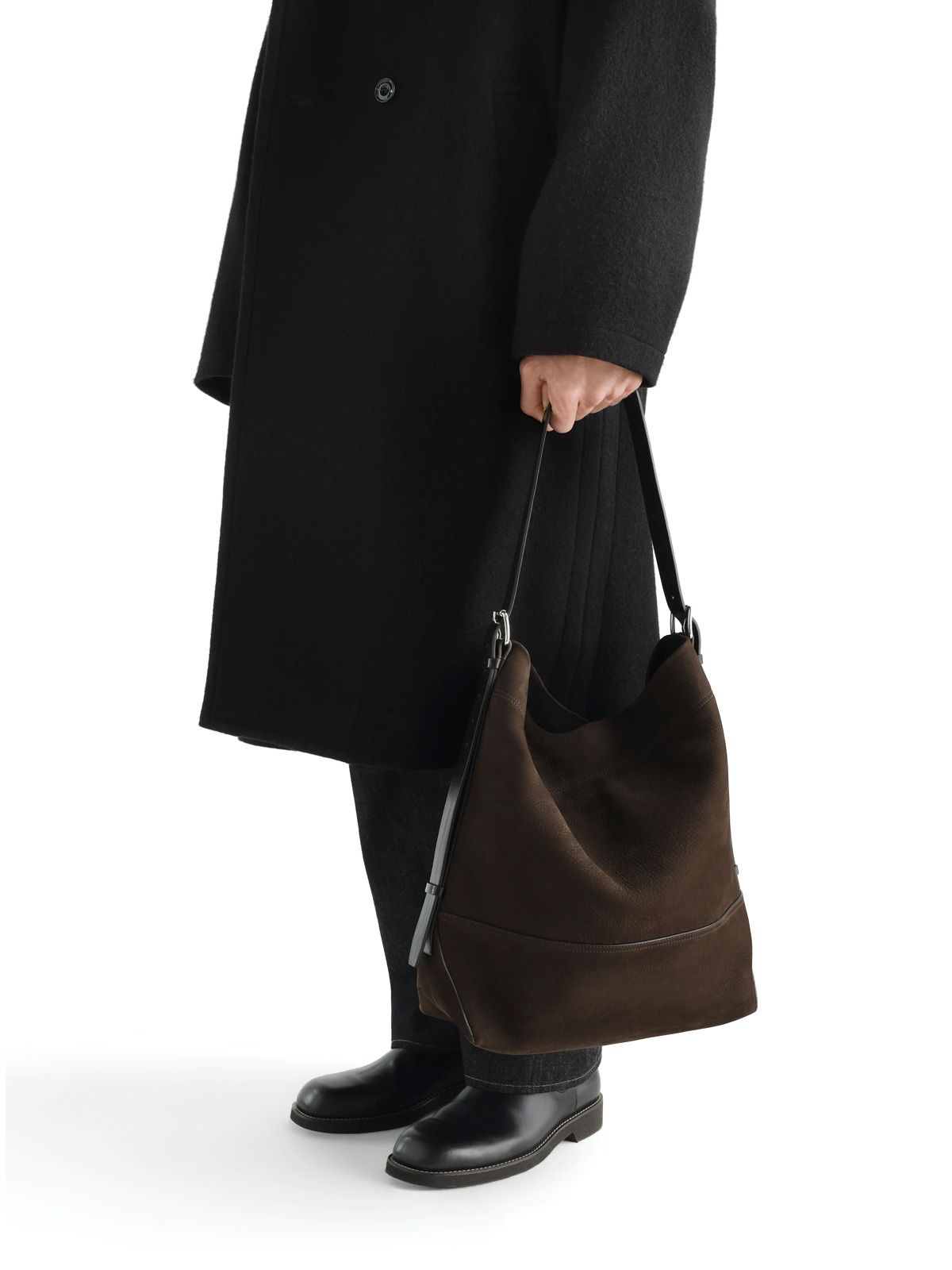Borsa tote con cinturino ebano LEMAIRE