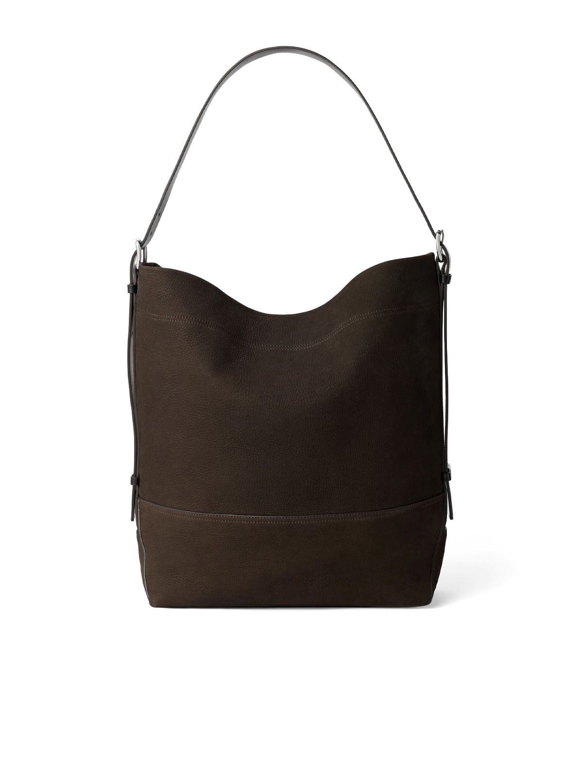 Ebony brown belted tote bag