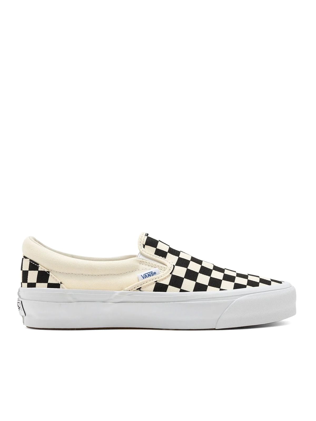 Black and white slip on reissue sneakers