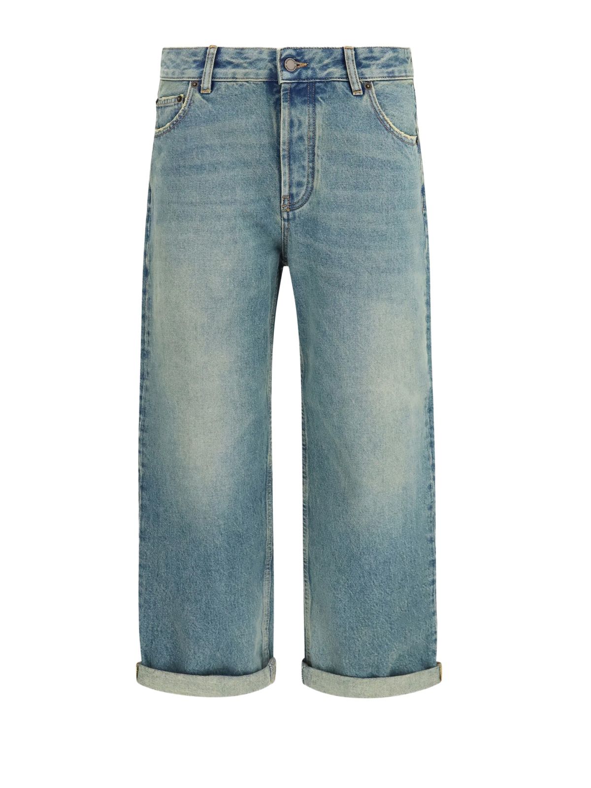 Jeans lizzie boyfriend denim lavaggio sabbiato corti alla caviglia