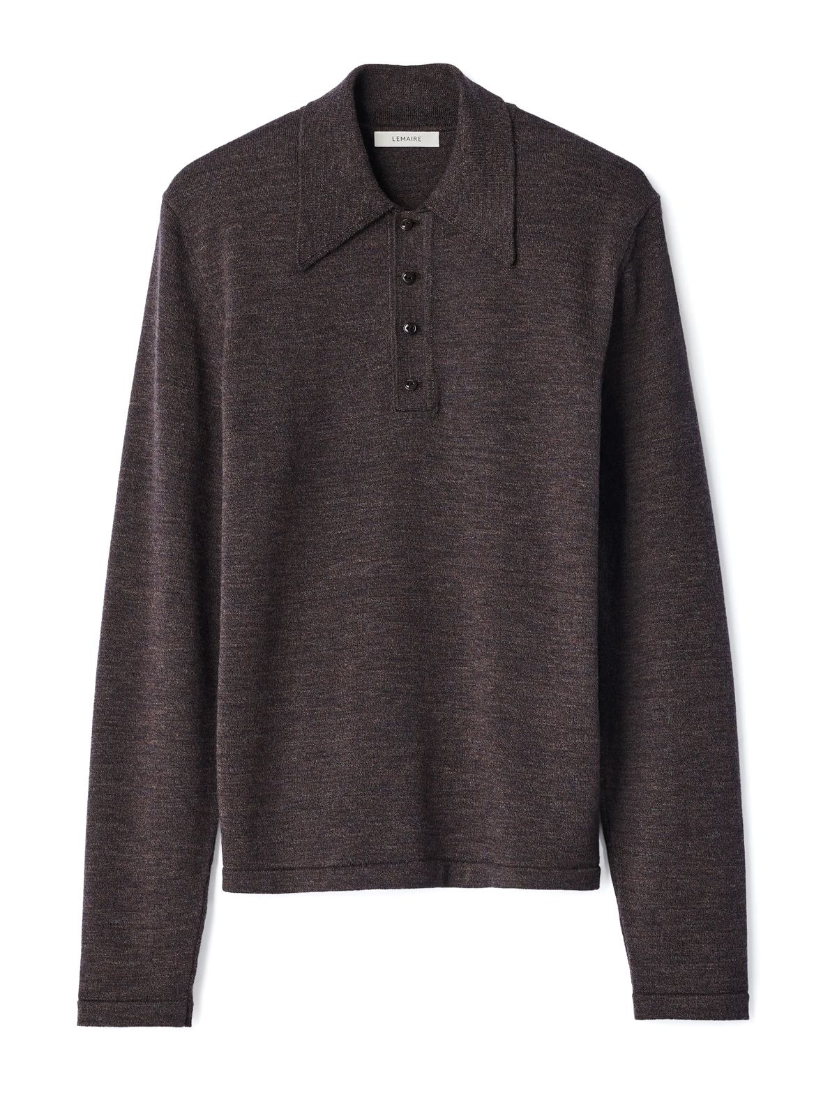 Carbon long sleeve knitted polo