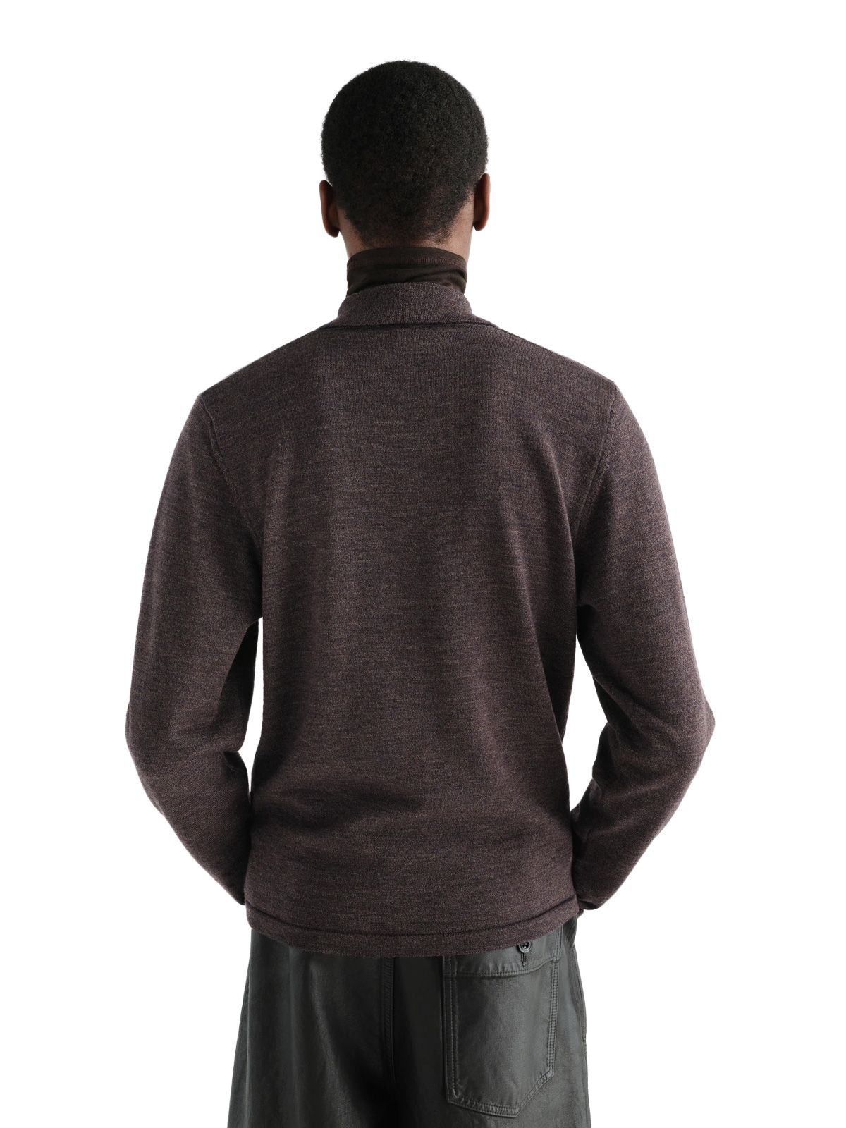Carbon long sleeve knitted polo LEMAIRE