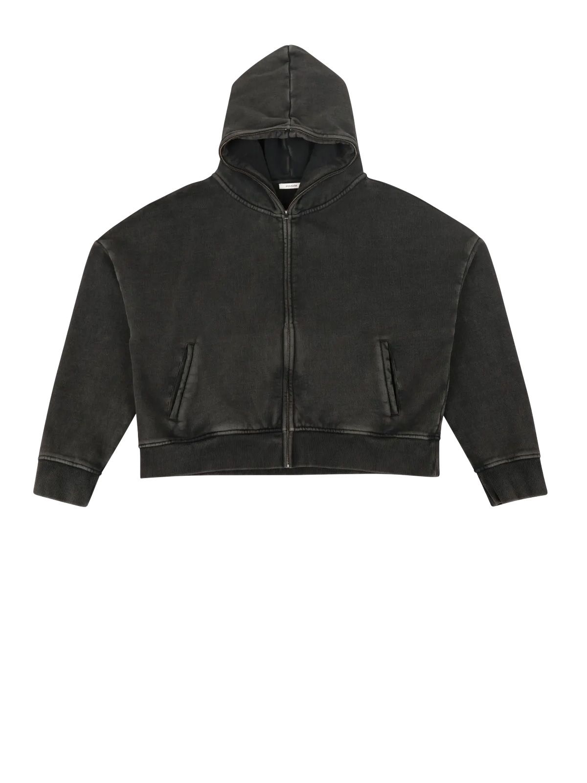 Washed black eternal zip hoodie