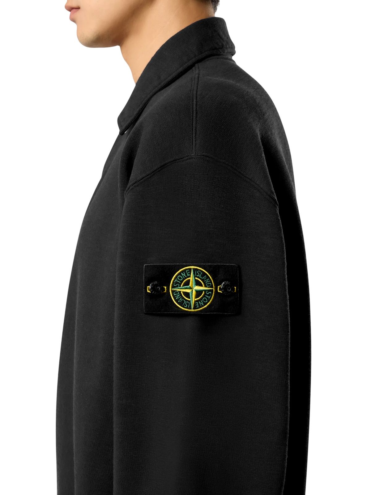 Polo a manica lunga nera STONE ISLAND