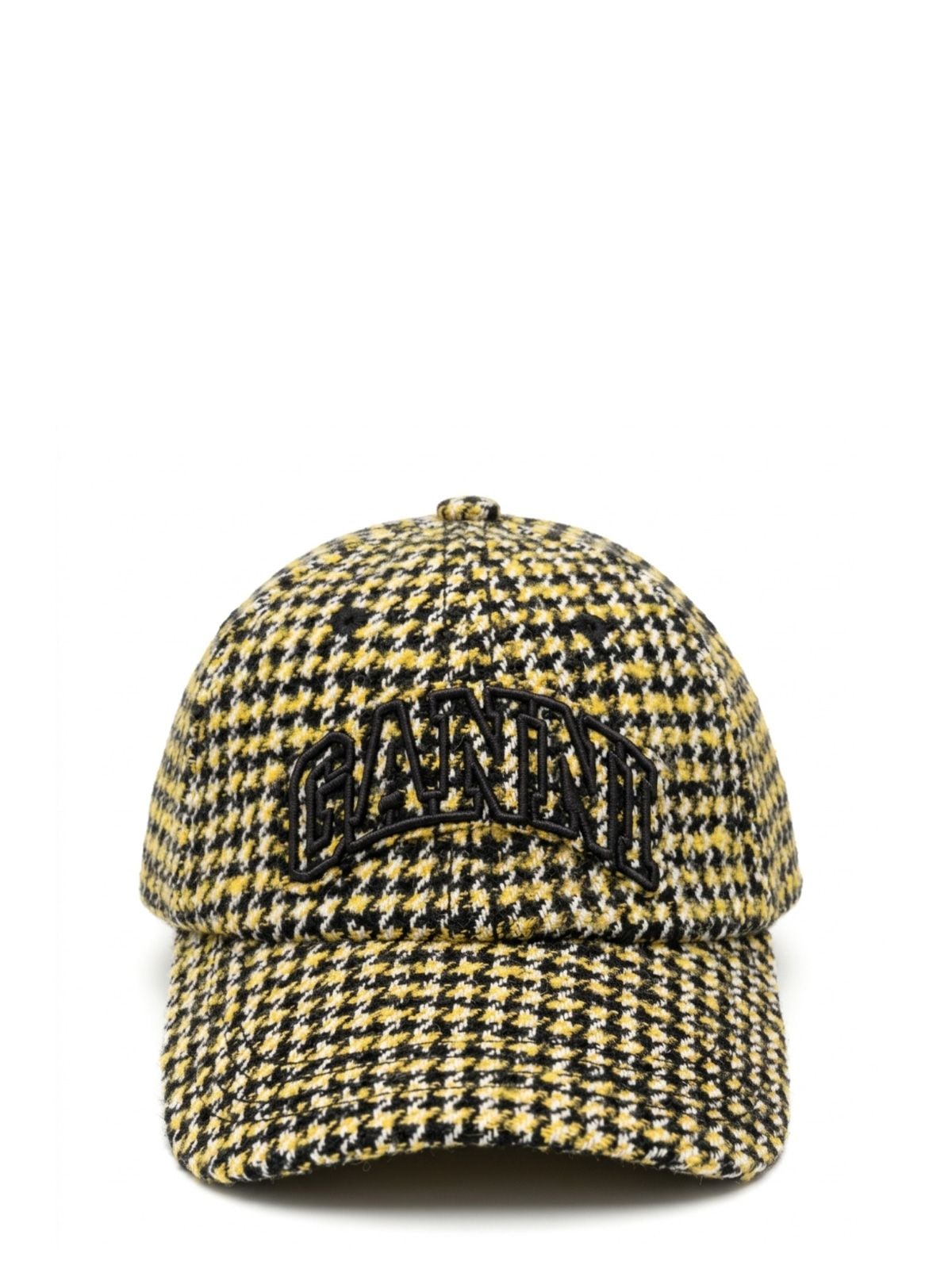 Yellow woollen check cap