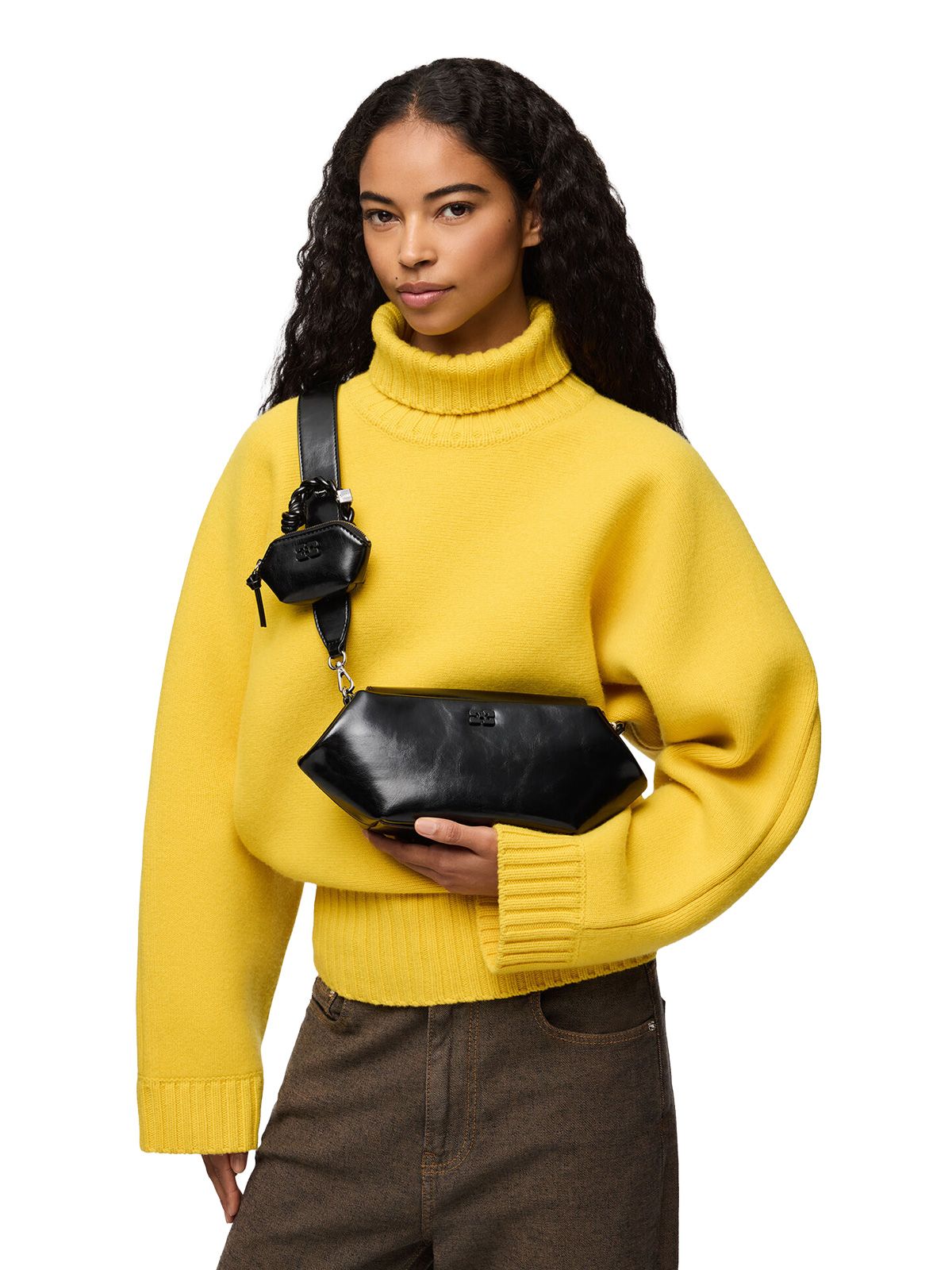 Black east/west box bou shoulder bag GANNI