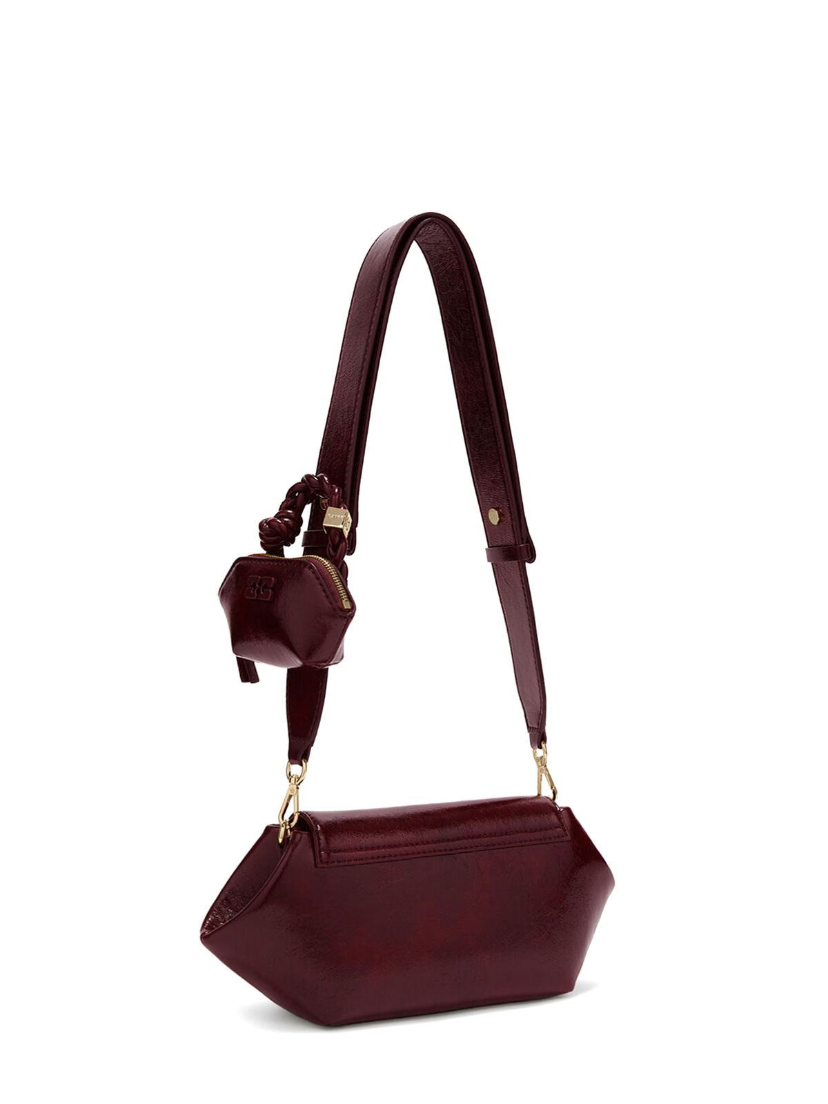 Bordeaux bou east/west deep shine shouler bag GANNI