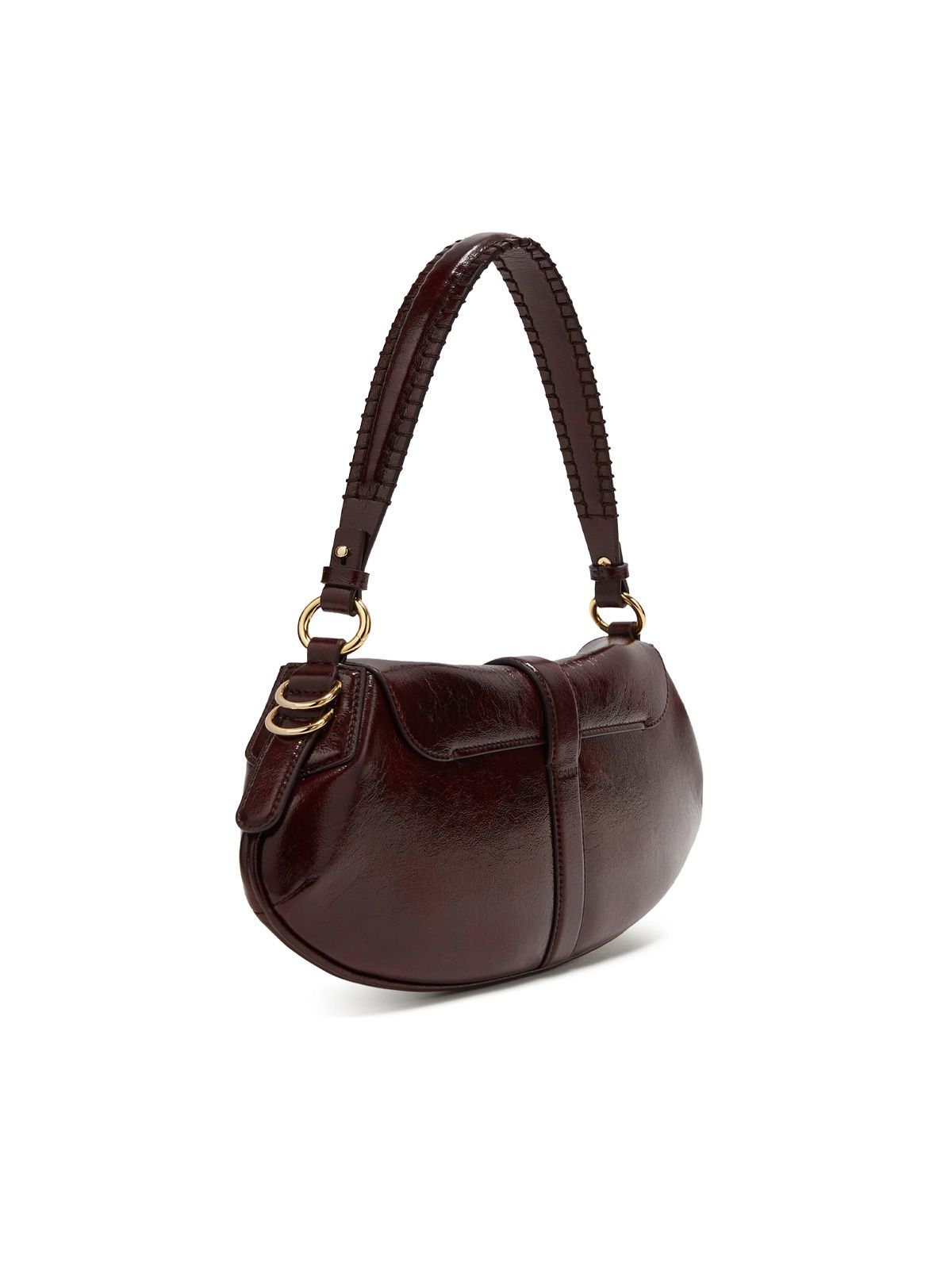 Burgundy b-kat deep shine shoulder bag GANNI