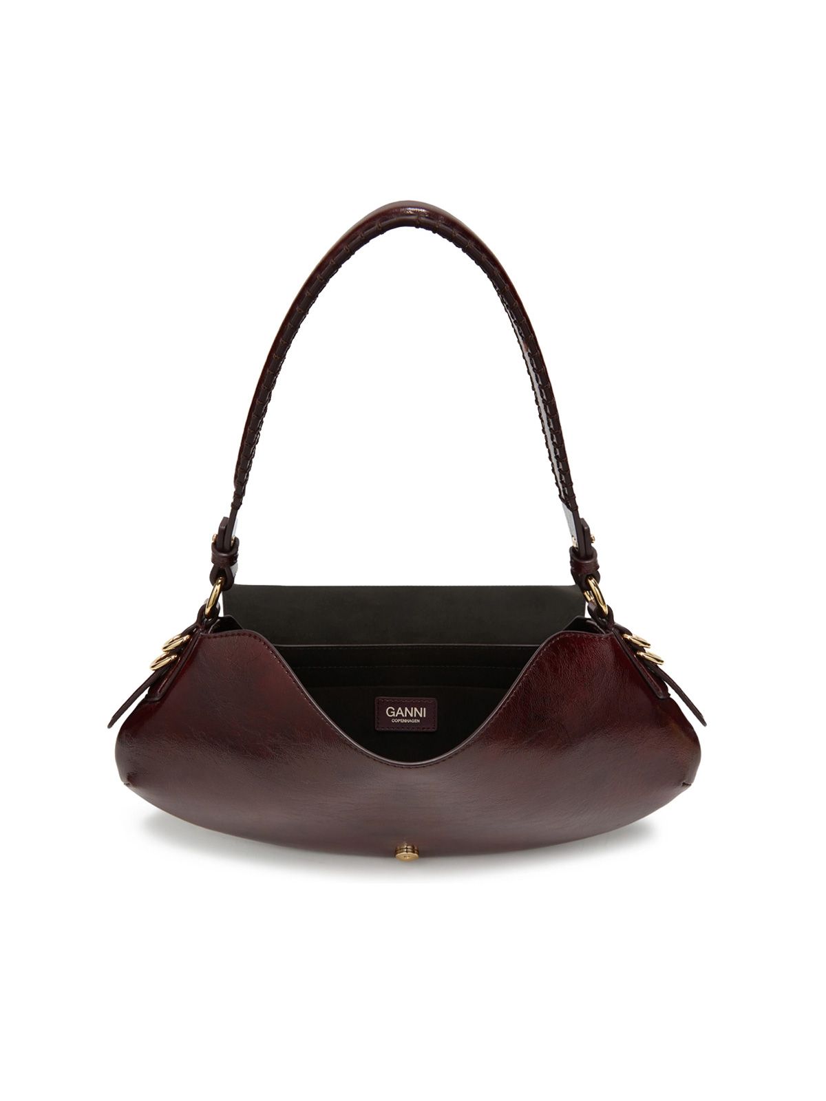 Burgundy b-kat deep shine shoulder bag GANNI