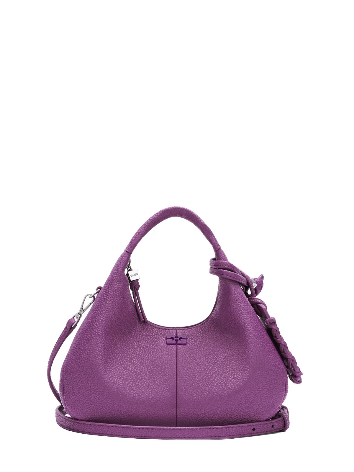 Sparkling grape hobo mini grained shoulder bag
