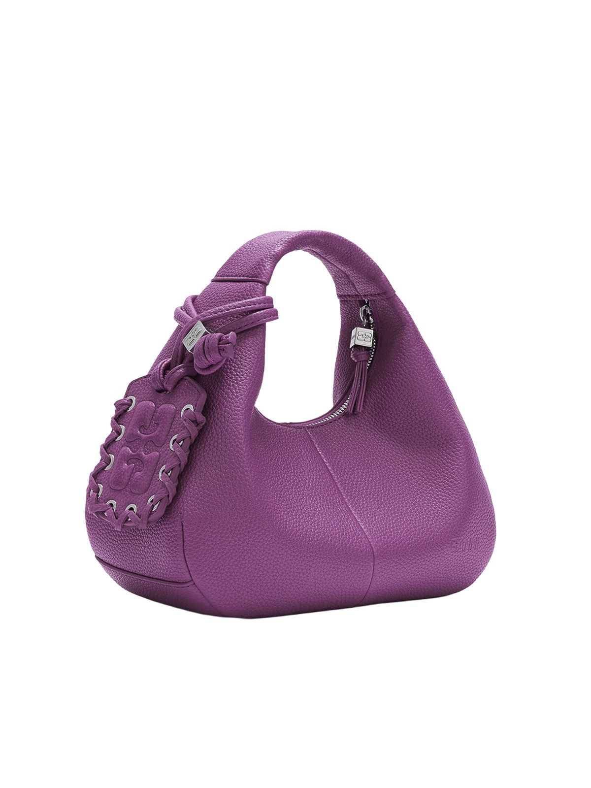 Borsa a spalla hobo mini grained viola GANNI