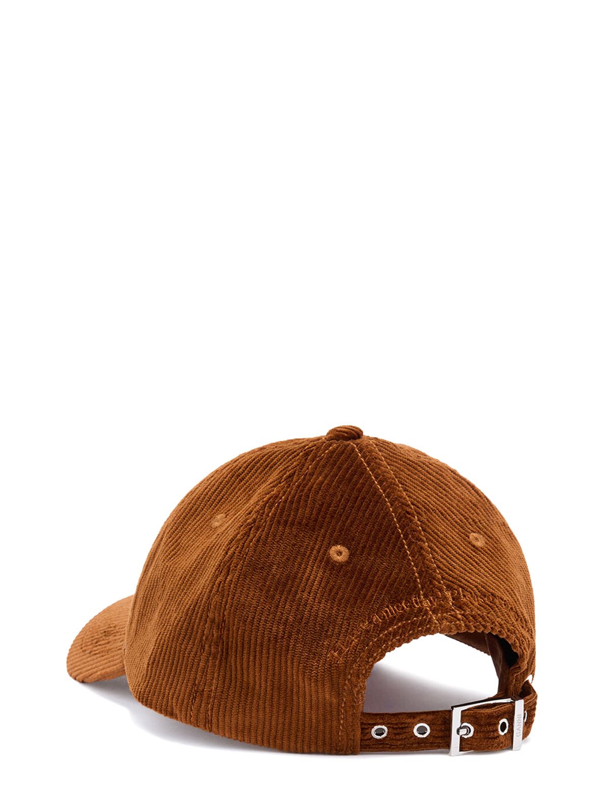 Dark orange corduroy cap GANNI