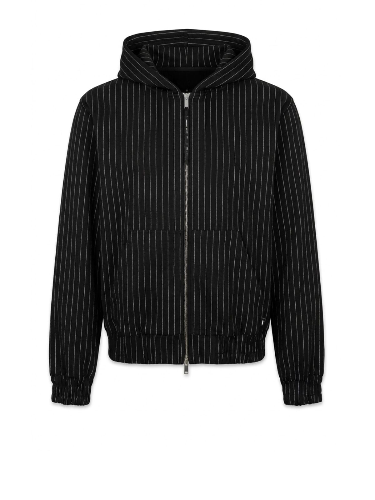 Giacca cochet con cappuccio nera a righe